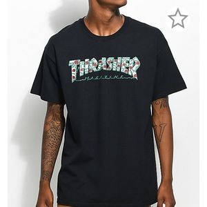 thrasher black floral shirt